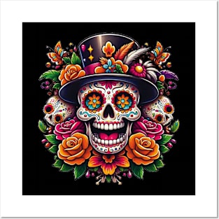 Sugar Skull Art -  Marigold Sugar Skull Posters and Art